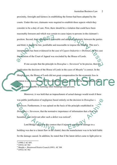 Business Law in Australia (Tort)