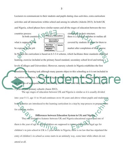 Compare and contrast the uk educational system to the educational system in nigeria