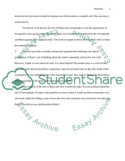 Respond to the online discussion about movie High Noon