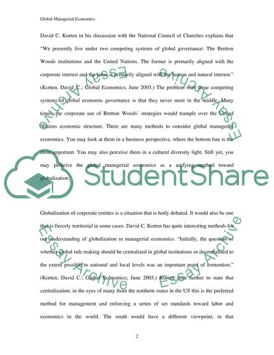 International view of economics