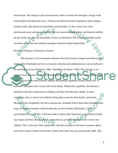 How Economic Status And Gender Roles Affect Domestic Violence