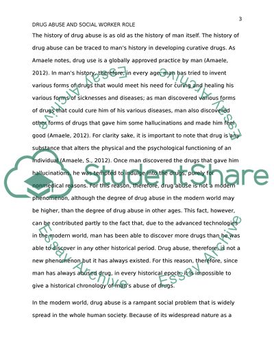 Drug Abuse and Social Worker Role
