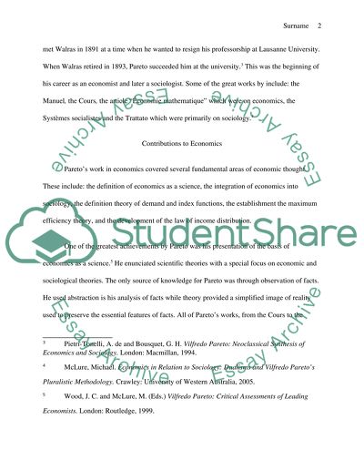 Vilfredo Pareto: Contributions to Economics and Sociology