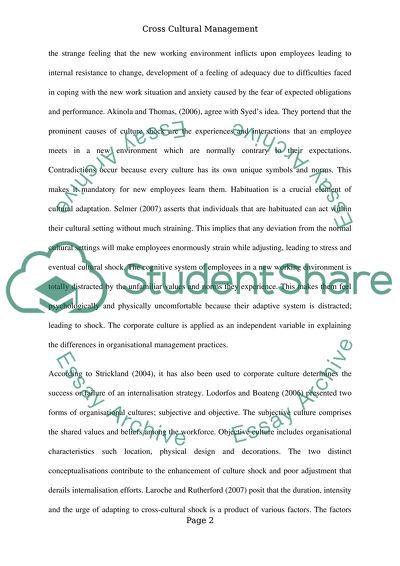 Cross-Cultural Management Issues