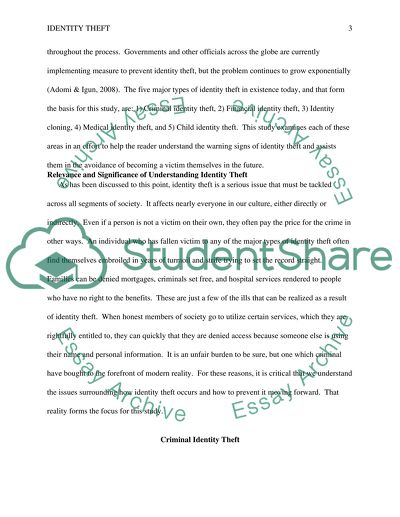 Identity Theft - the Need for Protection and Security