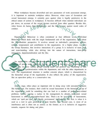 Sexual Harassment in Organization