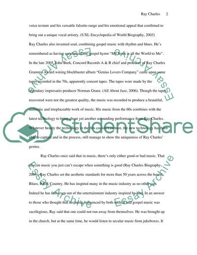 Ray Charles Influence on Music in 1960s