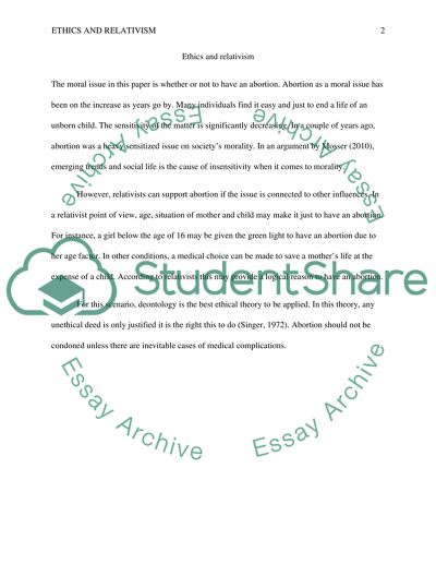 Ethics and Relativism