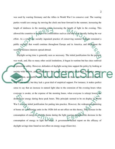 Is the Idea of Daylight Saving Time Justified