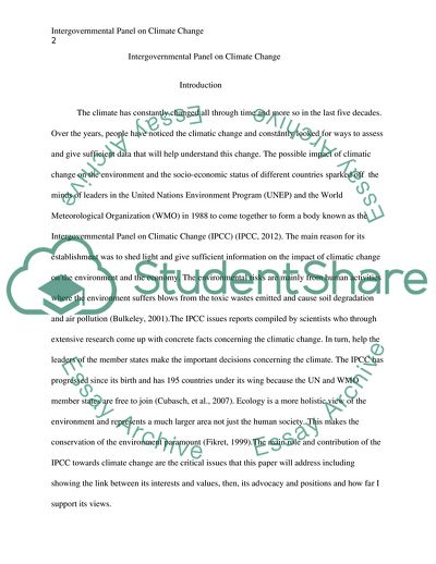 Intergovernmental Panel on Climate Change