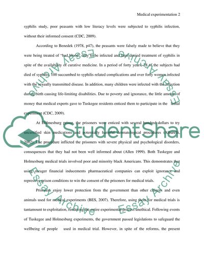 Medical Experimentation: Another Tuskegee Study or Beneficial Research