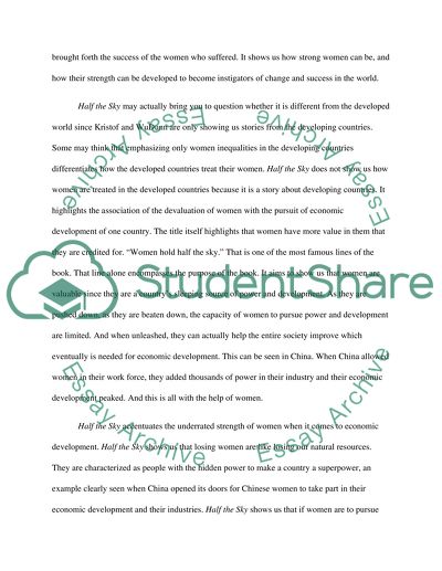 Half the Sky by Nicholas Kristof and Sheryl WuDunn