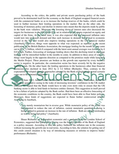 The Controversial Approach of the Bank of England