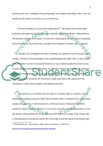 The Reason as a Way of Knowing