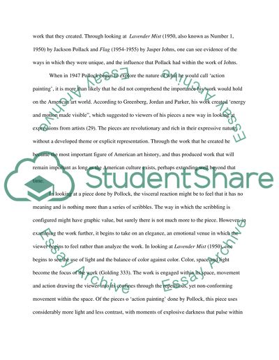 Jackson Pollack and Jasper John: Art Analysis