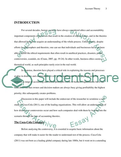 Account theory:The Coca-Cola Company