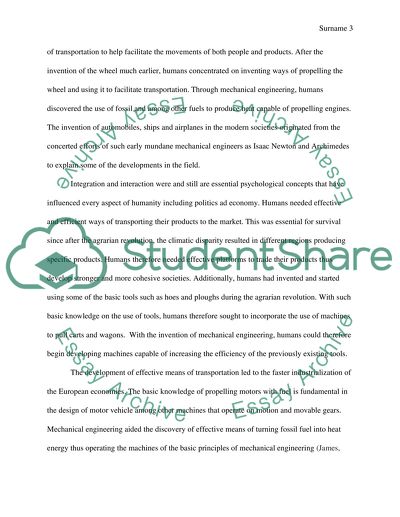 Discuss how mechanical engineering has helped the human race to develop