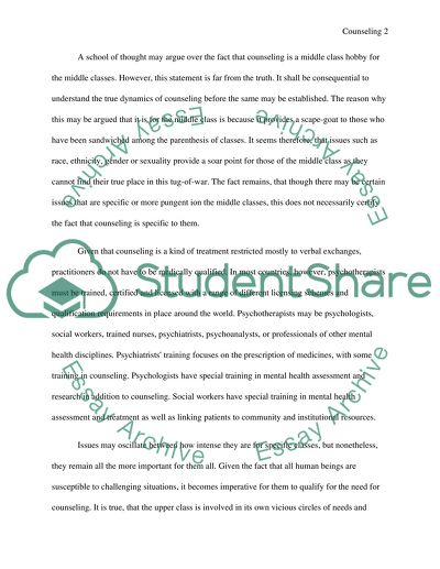 Counseling is a Middle-Class Hobby for the Middle Class