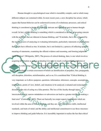 Critical and Reflective Practice: Human Thought