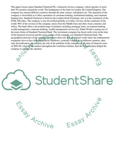 Standard Chartered and Dubai World The lending problem