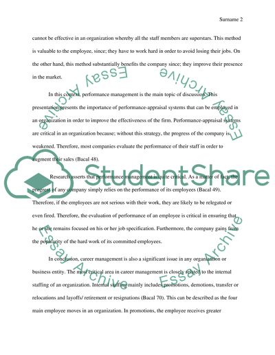 Human Resources and Performance Management