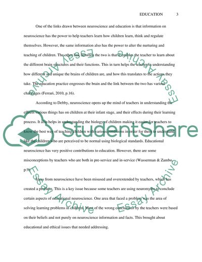 Developmental Relations Among Mind, Brain and Education