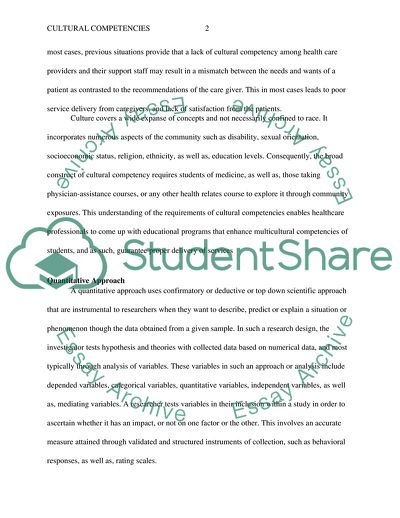 Cultural Competency as a Paramount Necessity Amongst Health Care Professionals