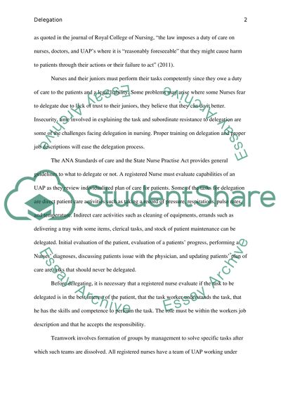 Delegation in Nursing