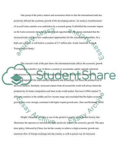 Economic Development and International Trade