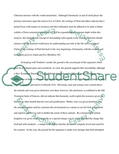 An Analysis of Christianity Through the Lens of Toulmins Method of Argumentation