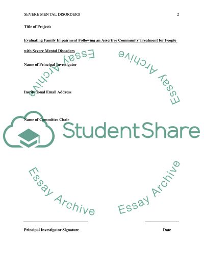 Treatment for People with Severe Mental Disorders