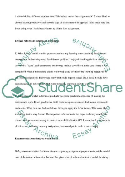 Assessment Processes