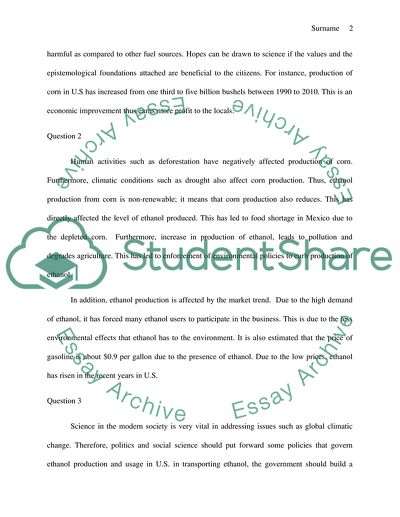 The Policies That Govern Ethanol Production and Usage in the U.S. in Transporting Ethanol