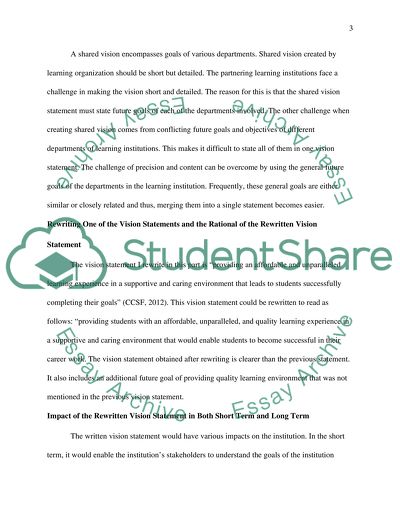 Vision and Rewriting the Vision Statement