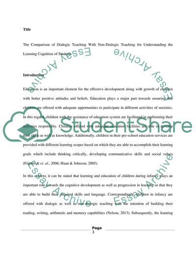 The Comparison of Dialogic Teaching with Non-Dialogic Teaching