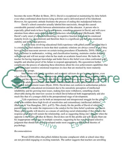 Case Stdy - David: A Child with Exceptional Intelligence Abilities