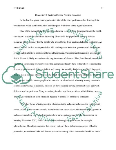 Factors Affecting Nursing Education