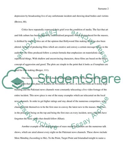 Mass Media, Culture, and Society