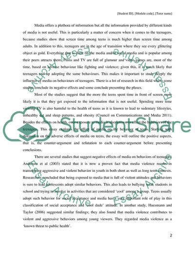 The Impact of Media on the Behaviour of Teenagers