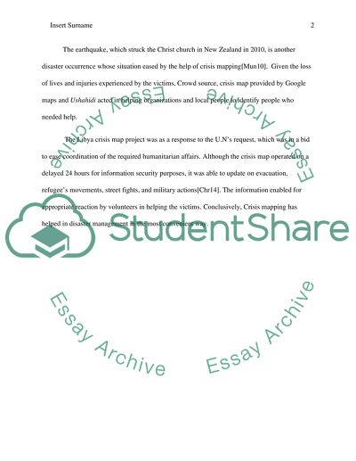 Crisis Mapping Research