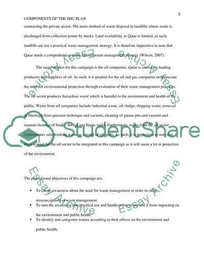 Components of the IMC Plan
