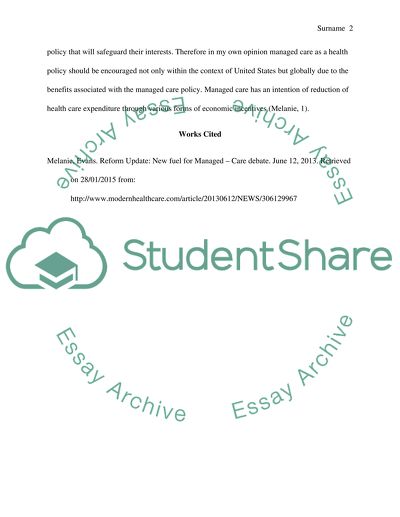 Specifics of Managed Care