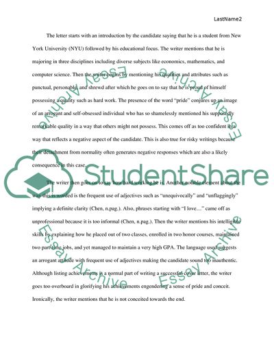 A Cover Letter from a New York University