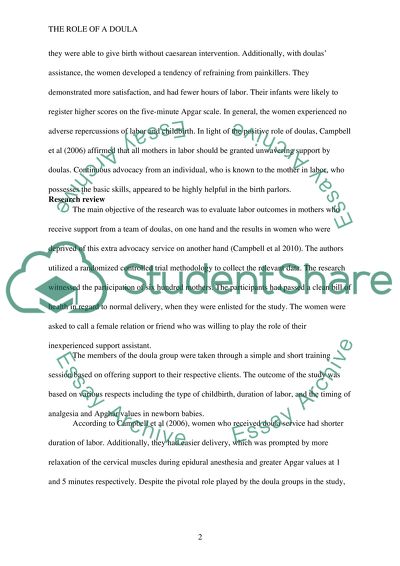 Family Experiences That Arise From Pregnancy: The Role of a Doula