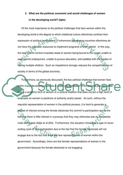 What Are the Political, Economic and Social Challenges of Women in the Developing World