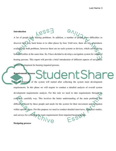Creation of a navigation system for impaired hearing persons