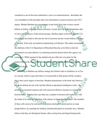 Analysis of How to Defeat Terrorism without Terrorizing Ourselves by Michael A Sheehan