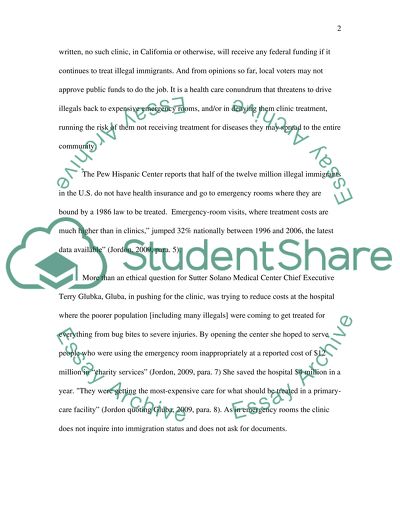 The Treatment of Illegals in the U.S. Health Care