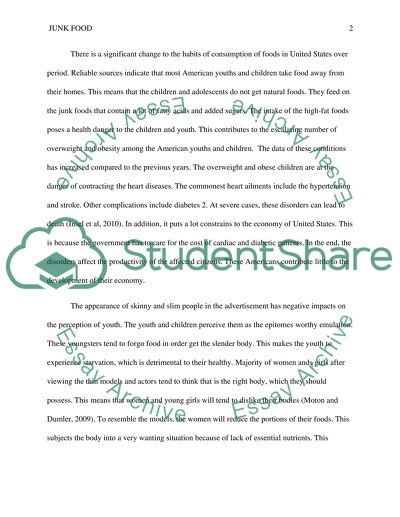 Advertisemnt of junk food