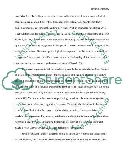 Cultural Psychologists and Societal Organization